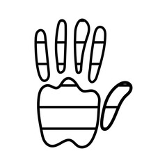 hand print painted line style icon