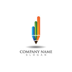 Pencil logo creative design inspiration or Education template Vector