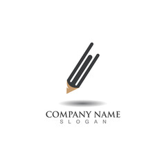 Pencil logo creative design inspiration or Education template Vector