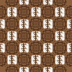 The beauty flower motifs on Solo batik design with dark brown color design.