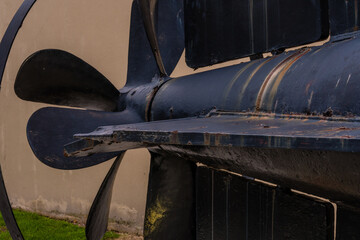 Rudder and propeller section of WWII Japanese submarine