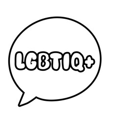 lgbtiq word in speech bubble line style icon