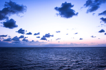 The fantastic and wonderful sunset,Caribbean sea with curious clouds.