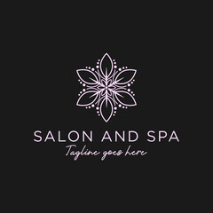 Salon and SPA Logo vector logo for Beauty woman and relaxation treatments, Vector female fashion logo template