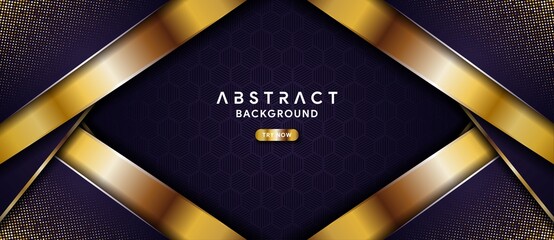 Luxurious dark purple background with golden lines combination