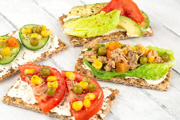 Sandwiches with vegetables