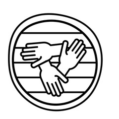 hands teamwork line style icon