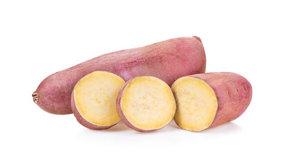 sweet yam potato on white background