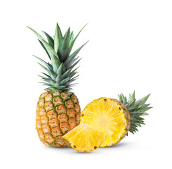 Fresh pineapple on white background