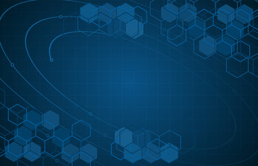 Geometric abstract background with hexagons.digital technology ,science, or medicine background.