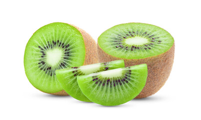 slice kiwi fruit on white background