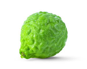 bergamot or kaffir  on white background