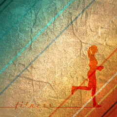 Running woman. Side view silhouette. Sport and recreation concept