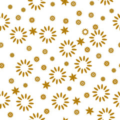 Fototapeta na wymiar Floral design pattern. Cute seamless brown flowers on background. Vector illustration pattern for fabric, textile, gift wrapping, background, wallpaper, bullet journal, scrapbooking 