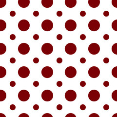 Seamless Red Circles on white background pattern vector illustration design. Great for wallpaper, bullet journal, scrap booking, 