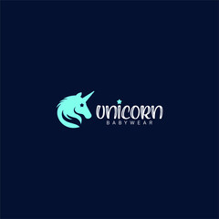 Fun horse unicorn and care hand logo © vstudio99