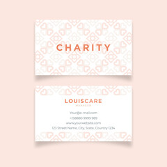 Beauty pattern charity design business card template