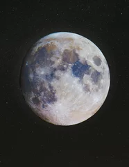 Deurstickers Zwart Samengesteld beeld van de maan en de sterrenhemel