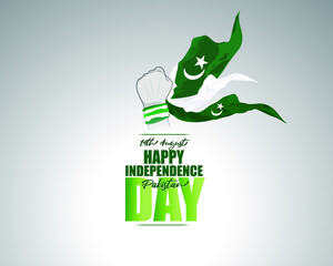 vector illustration for Pakistan independence day-14th August, greeting, banner, flyer, stickers for promotional advertisement  