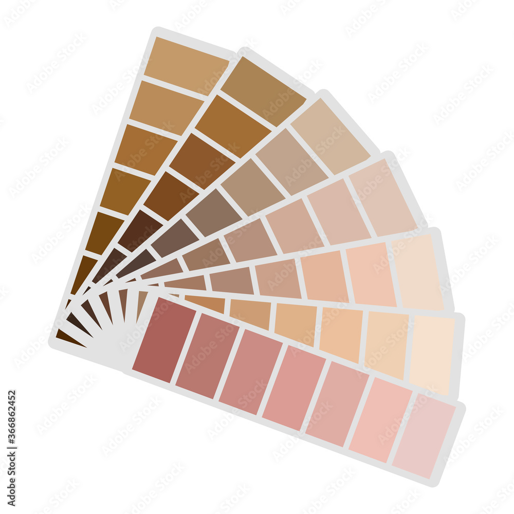 Poster color palette. vector pattern of flowers. the pattern is brown. abstract gradient of skin colors. be