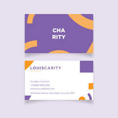 Simple memphis charity design business card template