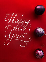 new year card, postcard, internet banner with the inscription - happy new year