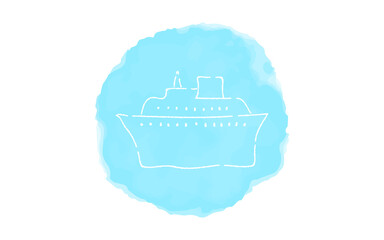Obraz premium アナログ手書き風のゆるいタッチのアイコン：クルーザー