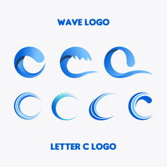 Wave or letter C logo vector