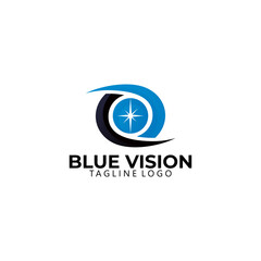 blue vision logo icon vector isolated