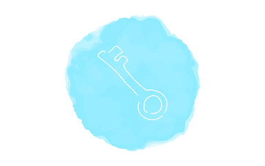 アナログ手書き風のゆるいタッチのアイコン：南京錠、鍵