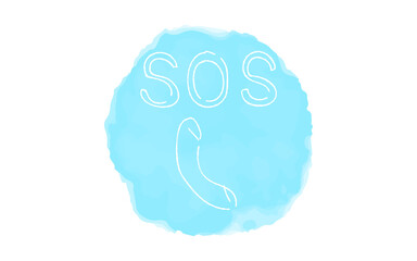 アナログ手書き風のゆるいタッチのアイコン：SOS