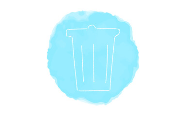 アナログ手書き風のゆるいタッチのアイコン：ゴミバコ