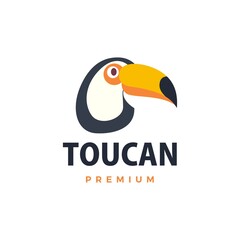 toucan flat logo vector icon illustration