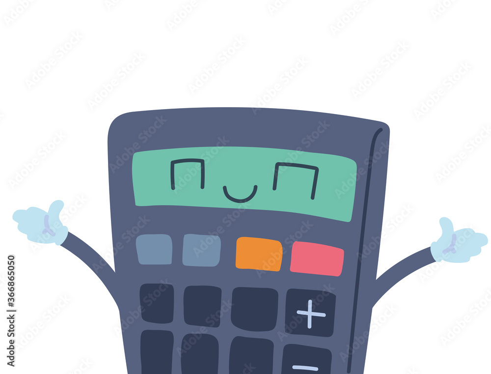 Canvas Prints calculator with happy face cartoon