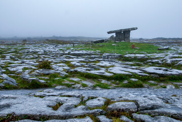 Poulnabrone dolmen in the Burren, County Clare  in Ireland. Photographed in 2011.