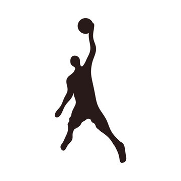 silhouette of basketball player icon