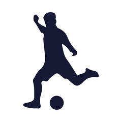 silhouette of football player with balloon