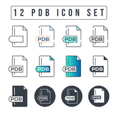 PDB File Format Icon Set. 12 PDB icon set.