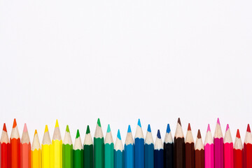 Color pencils isolated on white background
