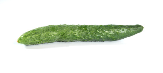 Whole fresh japanese cucumber isolated on white background