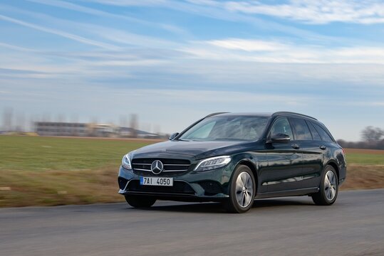 Mercedes-Benz C 200. Car while driving. 02-26-2019, Middle bohemia, Czech Republic.