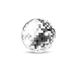 Mirror sphere or disco ball template, realistic vector illustration isolated.