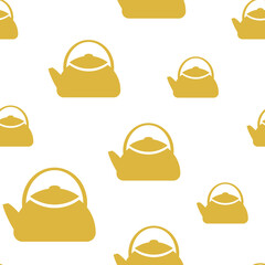 Seamless pattern of the kettle , the teapot . Hand-drawn background