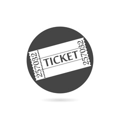 Ticket icon with shadow