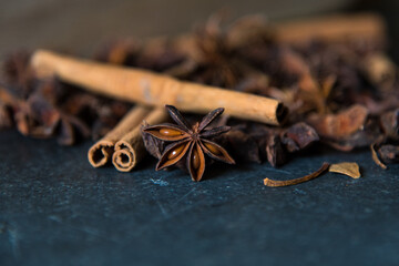 Star anise with use of selective focus