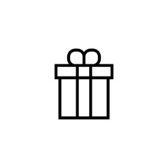 Gift Icon  in black line style icon, style isolated on white background