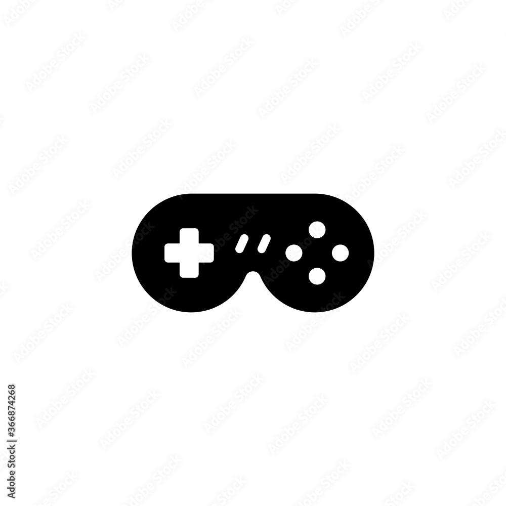 Poster retro game controller vector icon. gamepad icon in black flat glyph, filled style isolated on white 