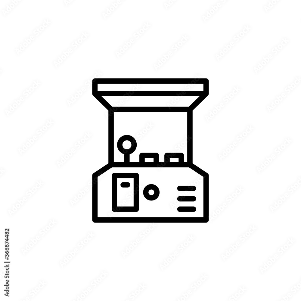 Poster arcade game vector icon in black line style icon, style isolated on white background