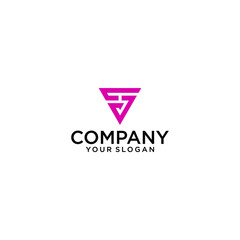 Abstract Initial letter vs/sv company logo design template. vector logo for company