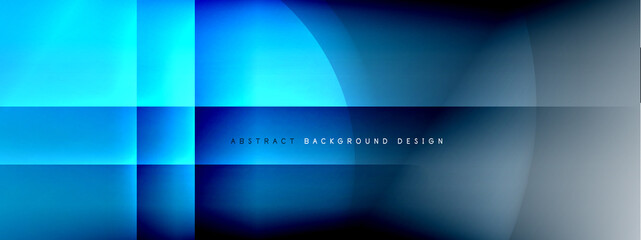 Vector abstract background - circle and cross on fluid gradient with shadows and light effects. Techno or business shiny design templates for text
